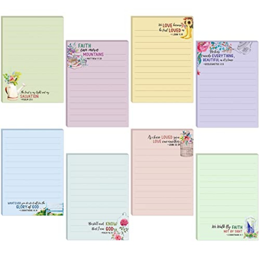 Memo Pad Sticky - 8 Pack Bible Sticky Notes 240