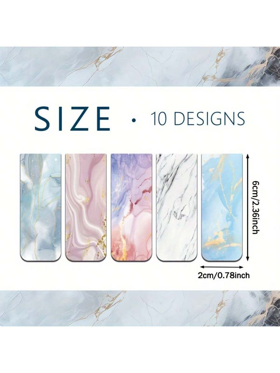 10pcs Assorted Marble Design M - Bookmark Magnetic Clip 评论和价格