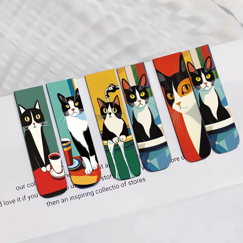 5PCS Simple And Fun Cat Magnet - Bookmark Magnetic Clip 评论和价格
