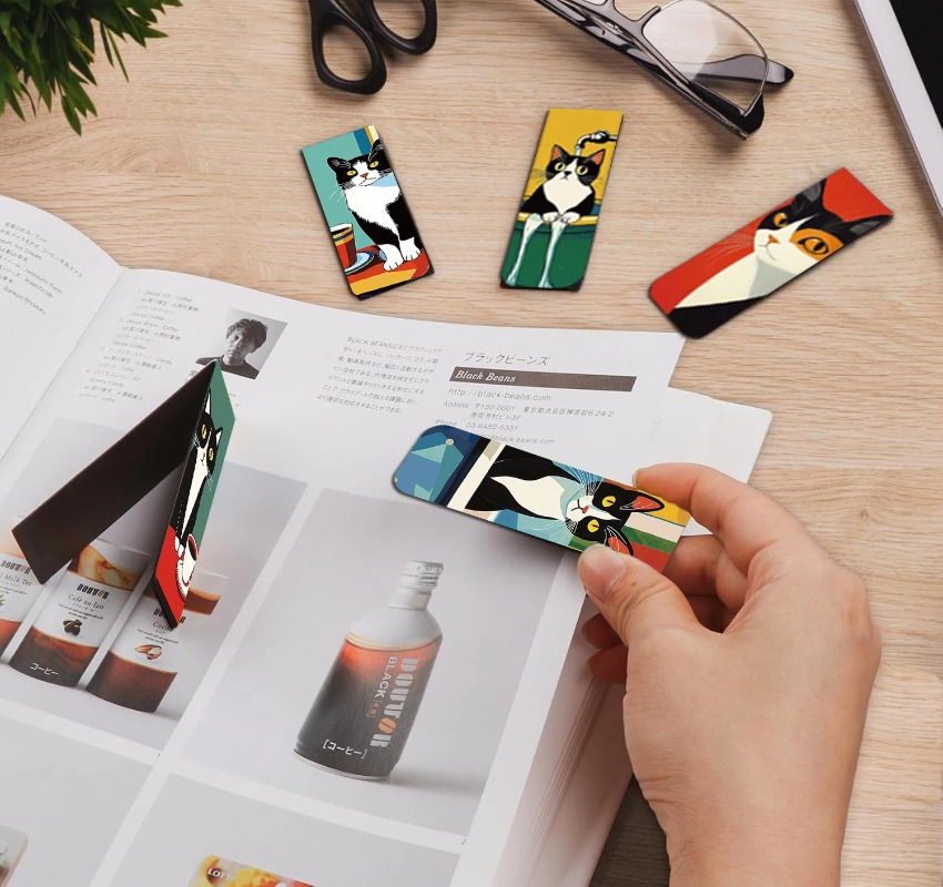 5PCS Simple And Fun Cat Magnet - Bookmark Magnetic Clip 评论和价格