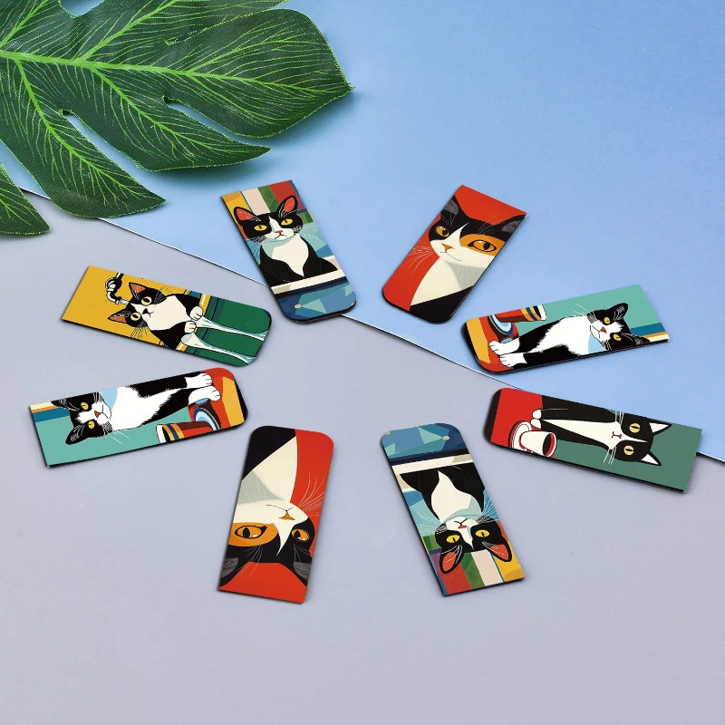 5PCS Simple And Fun Cat Magnet - Bookmark Magnetic Clip 评论和价格