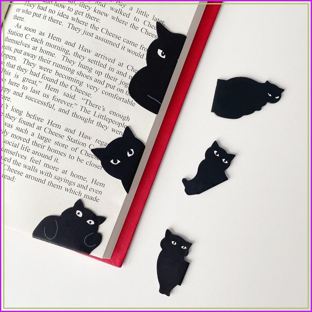 6 Cute Cat Magnetic Bookmarks  - Paperclip Magnetic Set 评论和价格