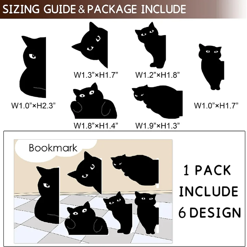 6 Pcs/set Cute Cat Magnet Book - Paperclip Magnetic Set 评论和价格