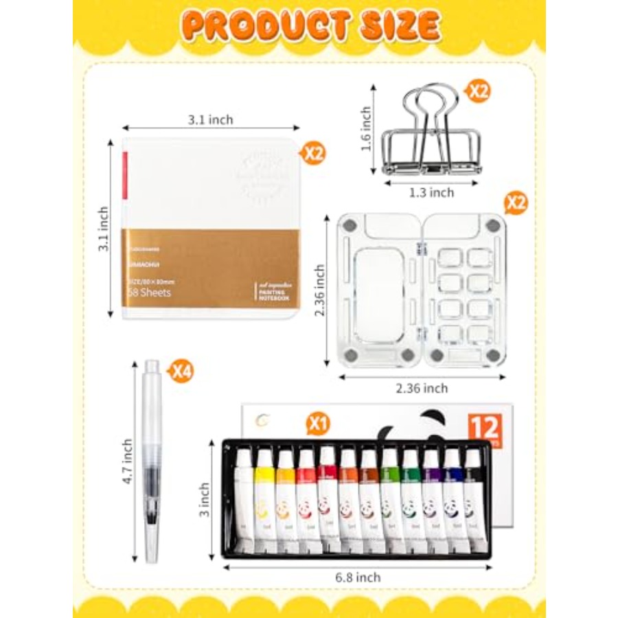 Mini Watercolor Paint Set Trav - Paperclip Magnetic Set 评论和价格
