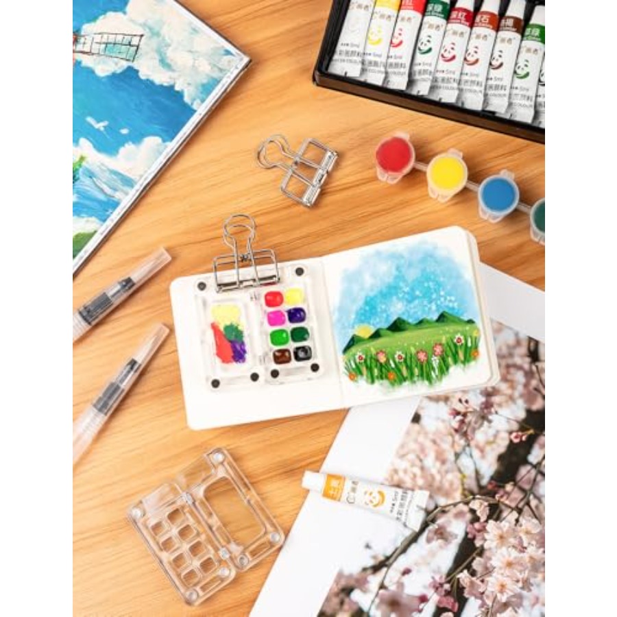Mini Watercolor Paint Set Trav - Paperclip Magnetic Set 评论和价格
