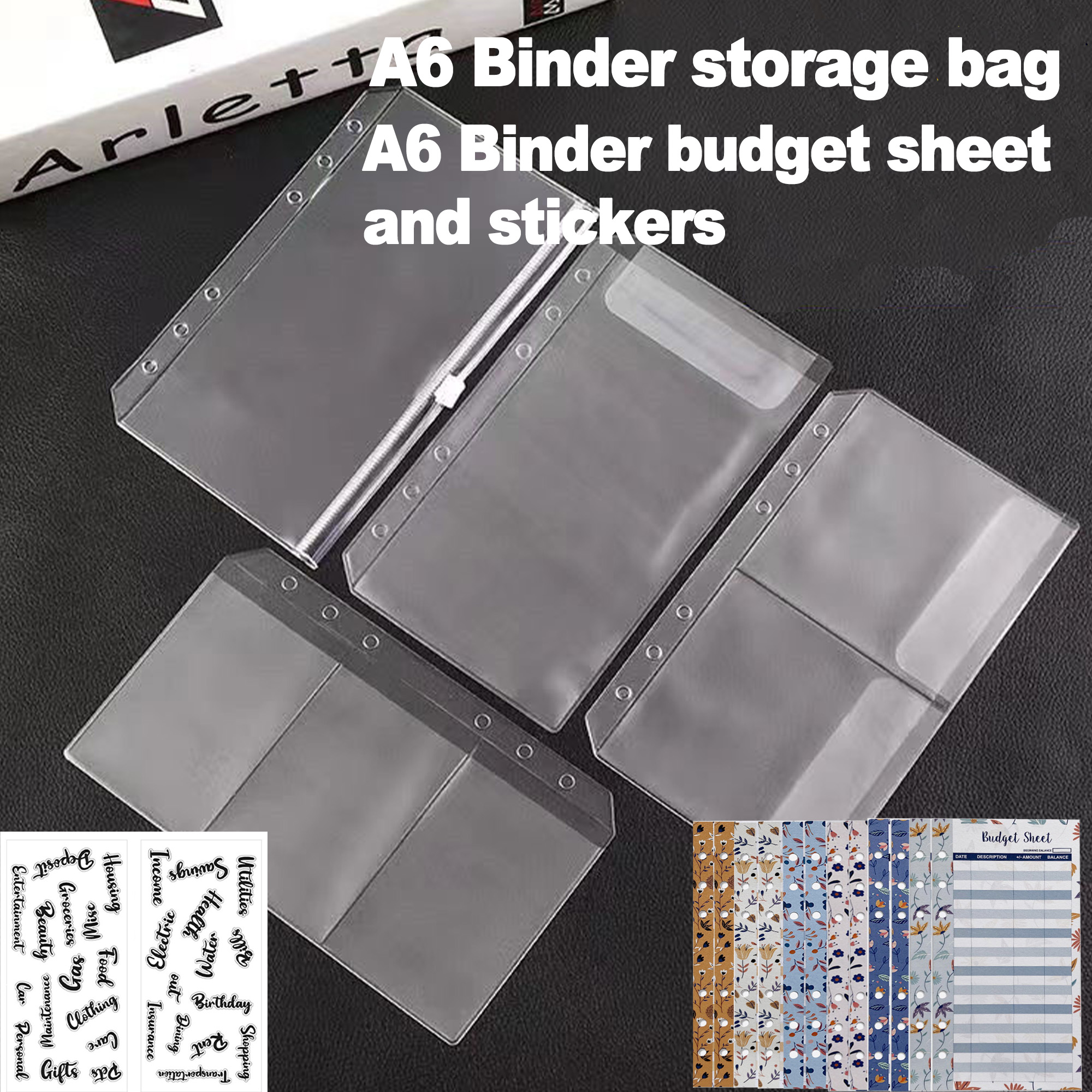 A6 Binder Pockets 6 Holes Cash - Portfolio Folder Zip 评论和价格