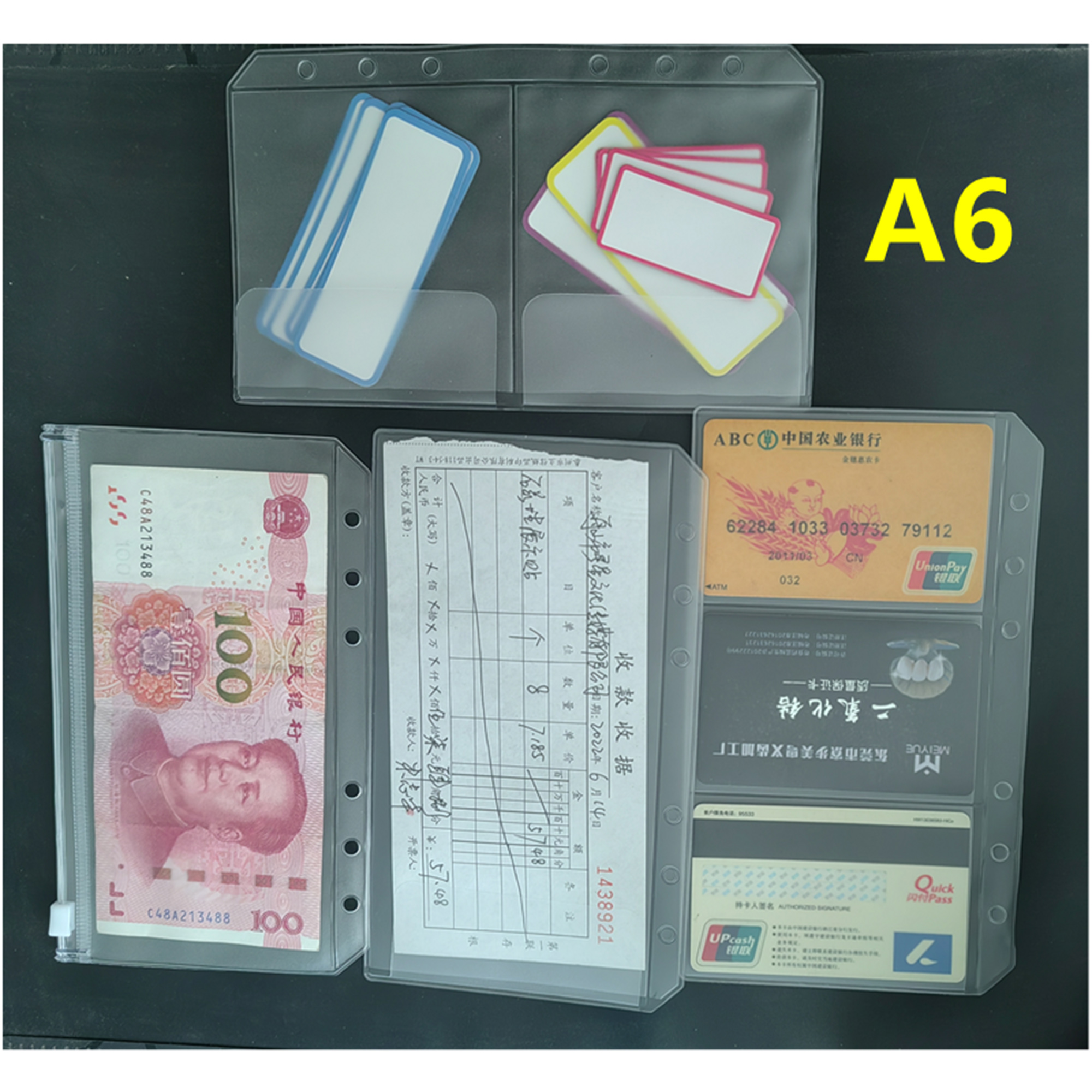 A6 Binder Pockets 6 Holes Cash - Portfolio Folder Zip 评论和价格