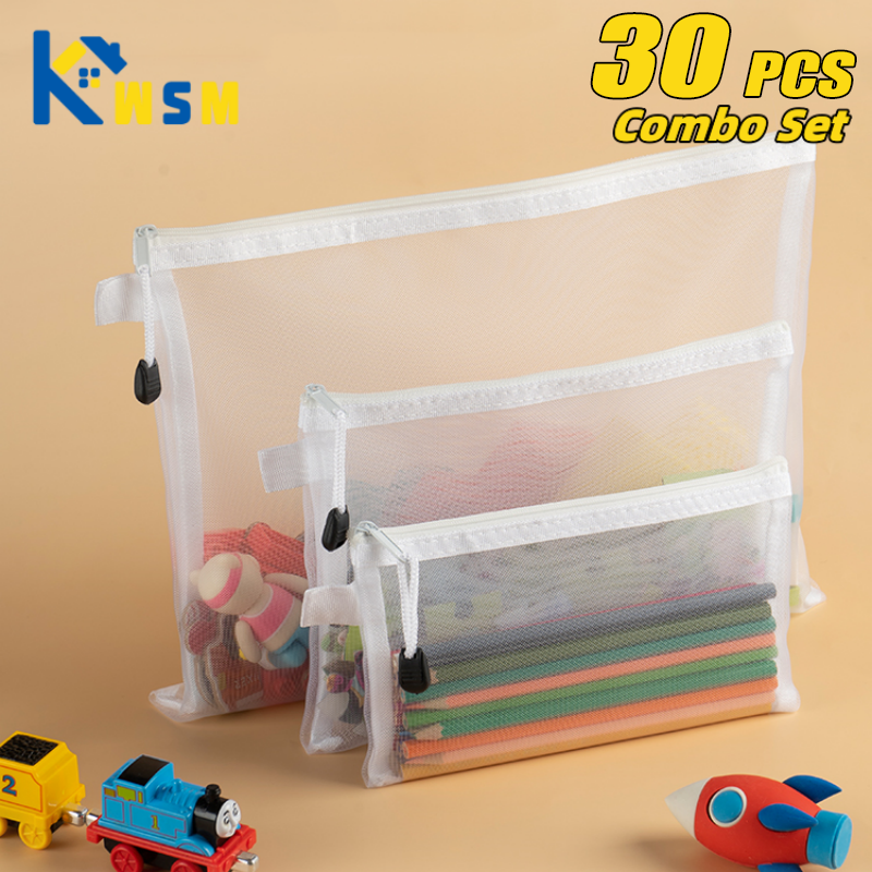 1-30 PCS Mesh Zipper File Bag  - Portfolio Folder Zip 评论和价格