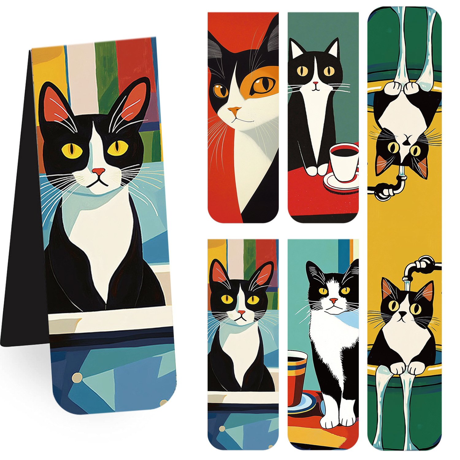 5Pcs/Set Cute Cat Magnetic Boo - Bookmark Magnetic Clip 评论和价格