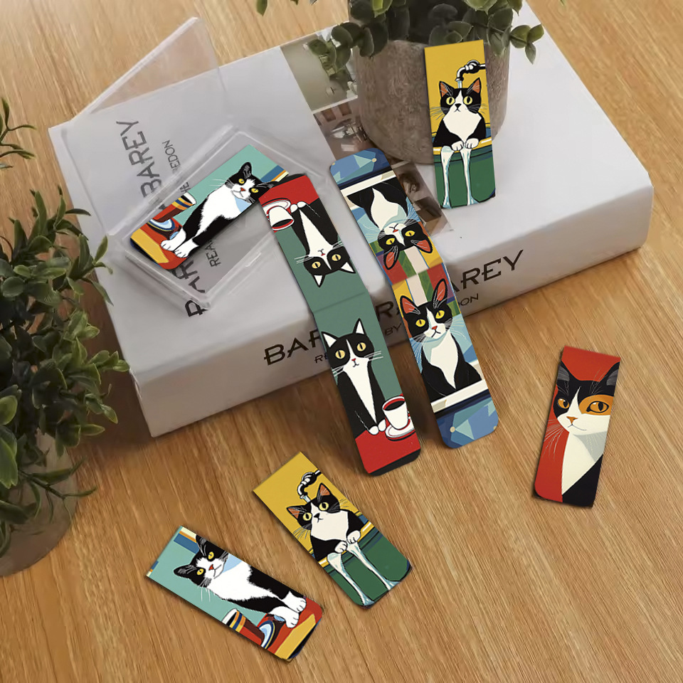 5Pcs/Set Cute Cat Magnetic Boo - Bookmark Magnetic Clip 评论和价格