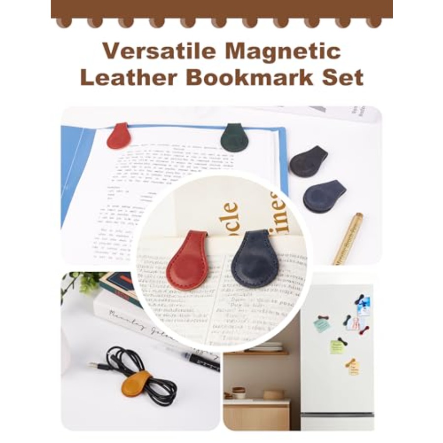 6 PCS Magnetic Leather Bookmar - Bookmark Magnetic Clip 评论和价格