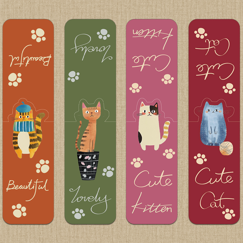 4PCS Creative Cartoon Cute Cat - Bookmark Magnetic Clip 评论和价格