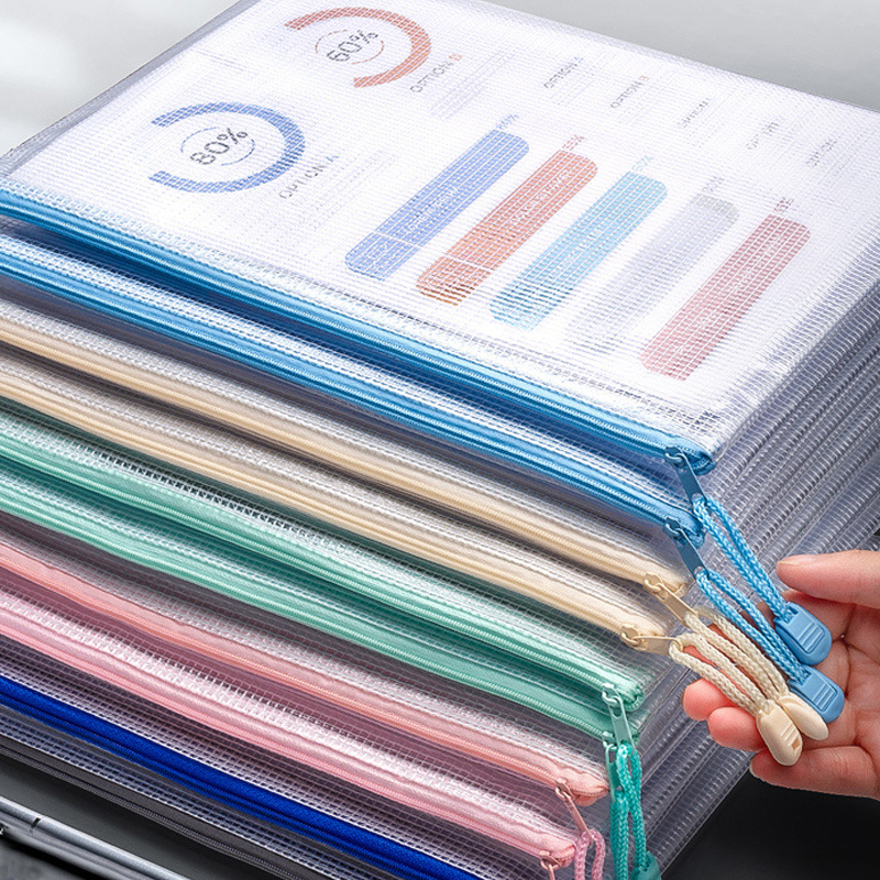 Mesh Zipper Storage Bags Docum - Portfolio Folder Zip 评论和价格