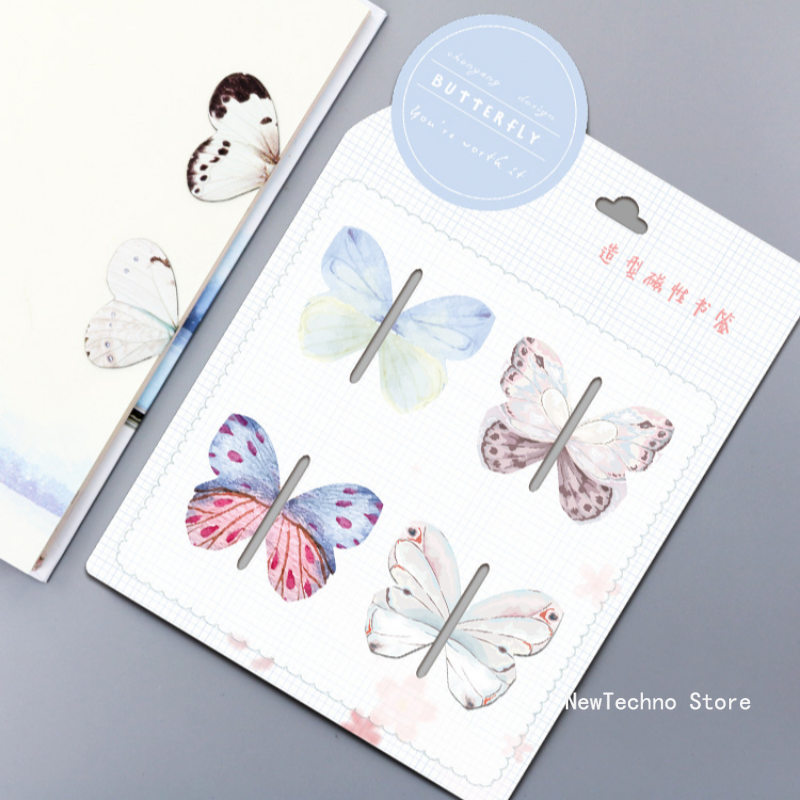 4pcs/Set Cartoon Butterfly Mag - Paperclip Magnetic Set 评论和价格